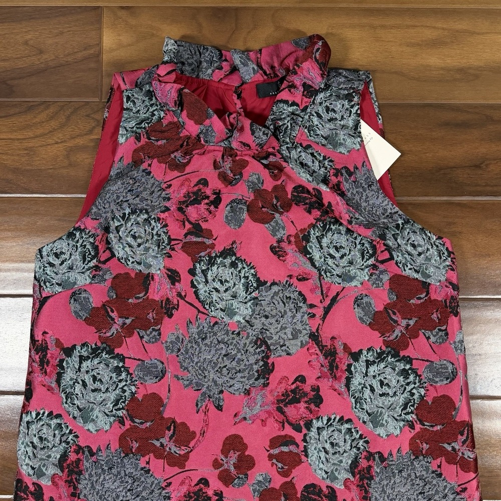 Abbey Glass Women's Size XL Pink Black Floral Jacquard Camille Gown Dress - Picture 2 of 11